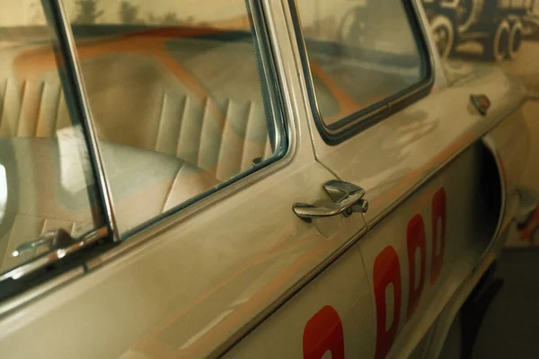 Car Interior Close Glass Soviet Car Old Vintage Retro Car — Fotografia de Stock