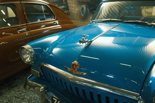 Советский Автомобиль Крупным Планом Старинный Ретро Автомобиль Классические Советские Автомобили — стоковое фото