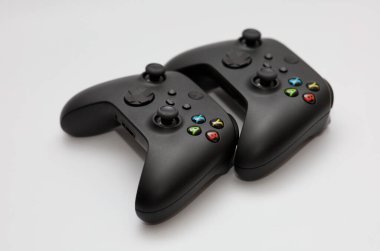 Kyiv, Ukraine - August 5, 2022: Xbox Series X Game controller - gamepad, joystick for Xbox Series X game console. Controller for game console Xbox Series X isolated on a white background