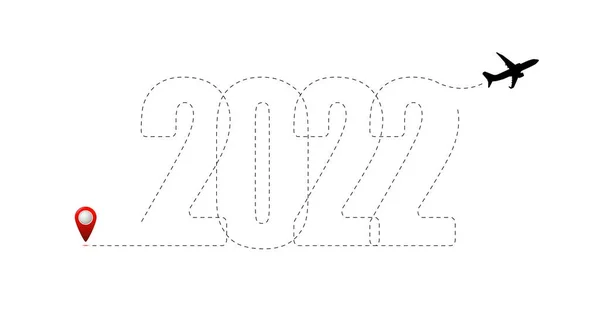Новым Годом Рождеством Христовым Маршрут 2022 Года Логотип Новогодней Поездки — стоковый вектор