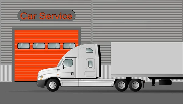 Servicio Coches Para Camiones Reparación Mantenimiento Trenes Carretera Ilustración Vectorial — Vector de stock