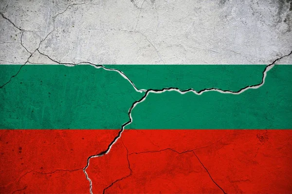 Image Bulgaria Flag Wall Crack Background — Zdjęcie stockowe