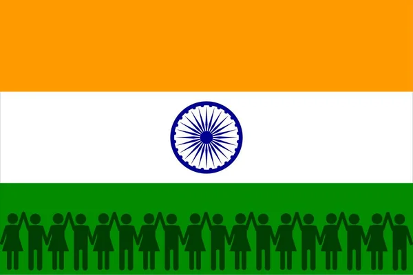 Bandera Nacional India Concepto Protesta Manifestación Revolución Crisis Política Unificación — Archivo Imágenes Vectoriales