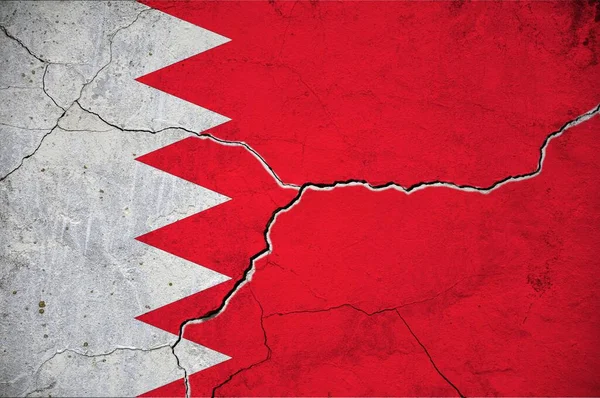 Obraz Flagi Bahrajnu Ścianie Pęknięciem Kontekst — Zdjęcie stockowe