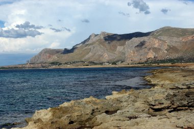 Sea and mountains,typical image Mediterranean island of Sicily.
