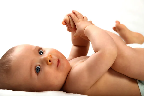 Baby on the bed — Stock Photo, Image