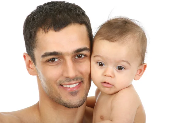 Vauva ja isä — kuvapankkivalokuva