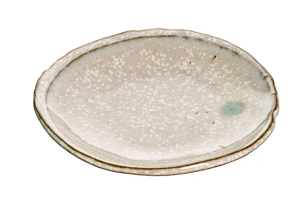 Vintage Ceramic Plate Empty Ceramic Plate Isolated White Background Clipping — Stock Photo, Image
