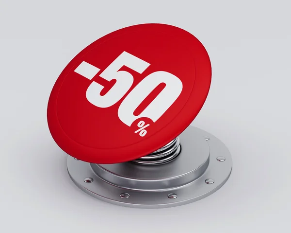 Red discount button — Stock Photo, Image