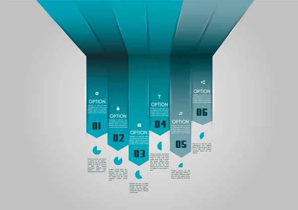 Grafico informativo nastro azzurro — Vettoriale Stock