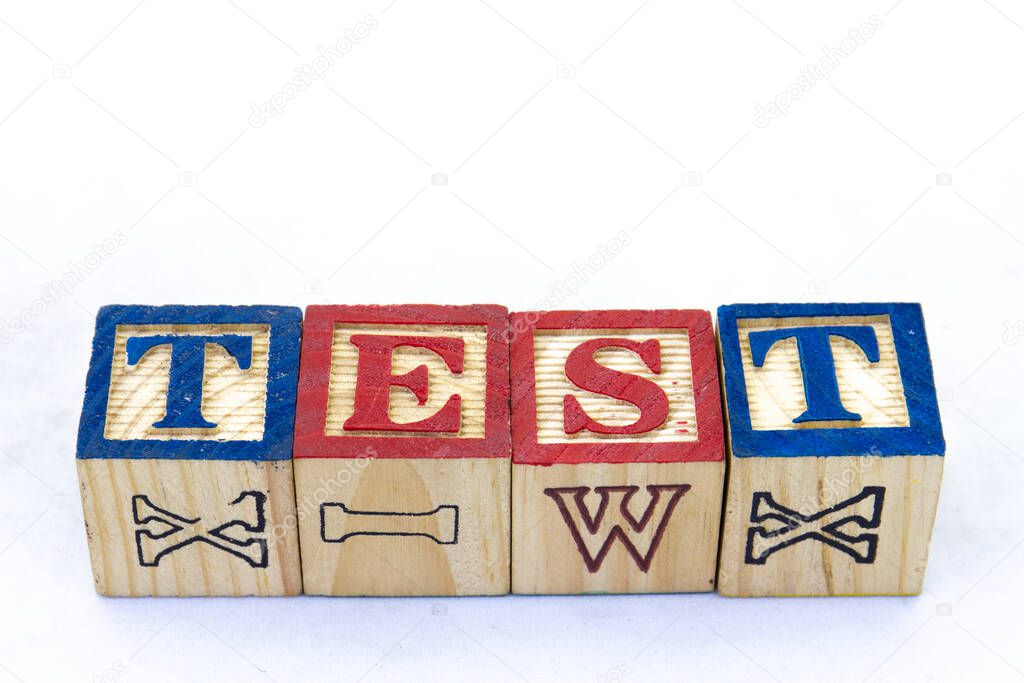 The term TEST visually displayed on a clear background