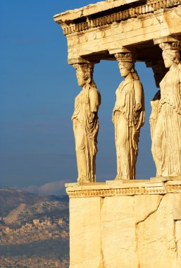 The ancient Porch of Caryatides in Acropolis, Athens, Greece clipart