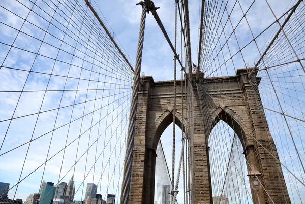 Sul ponte di Brooklyn — Foto Stock