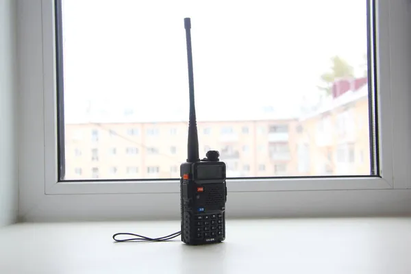 Rádio Preto Dispositivo Comunicação Por Rádio Radiofrequências Fotografia De Stock
