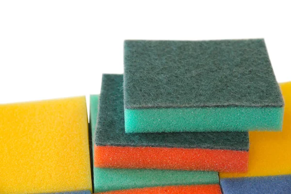 Dishwashing Sponges Different Colors Close — Stock Photo, Image