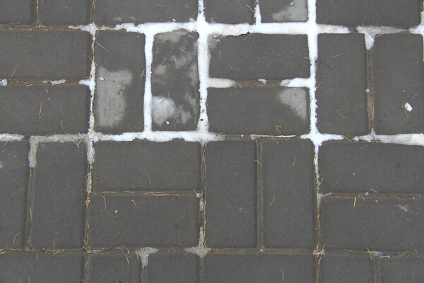 Tiled masonry texture in winter