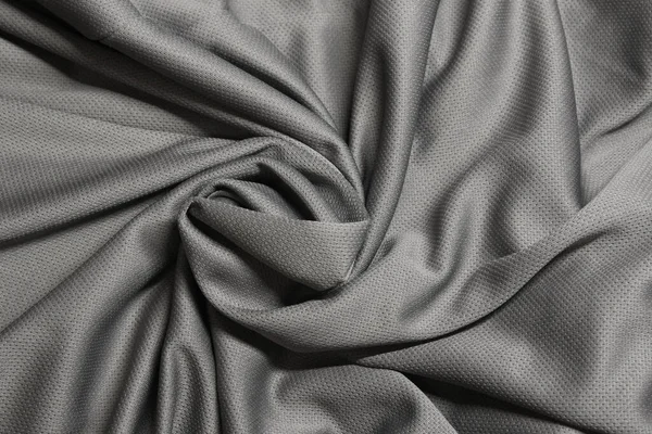 Grauer Stoff Textur Hintergrund Graues Polyester — Stockfoto