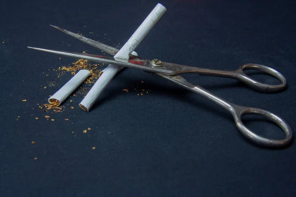 Una Sigaretta Tagliata Fumare Dannoso Salute Sanità Foto Stock