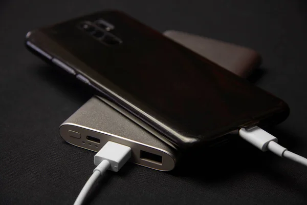 Smartphone Charges External Power Source — Stock Fotó