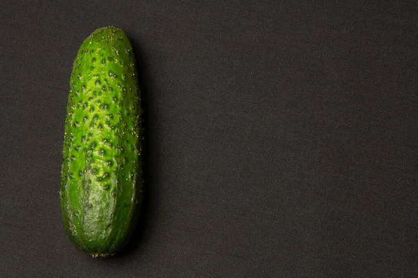 Green Cucumber Black Background Vegetables — Stock Photo, Image