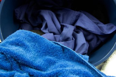 Things in the laundry basket. Before washing