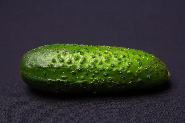 Cucumber Close Black Cloth Table — Stok fotoğraf