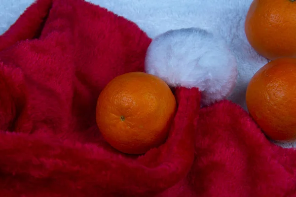 New Year Tangerines Festive Hat — Fotografia de Stock