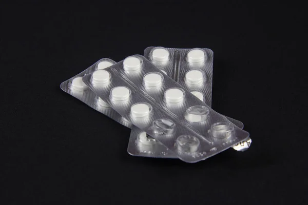 Tabletki Opakowaniach Leki Stosowane Leczeniu Chorób — Zdjęcie stockowe