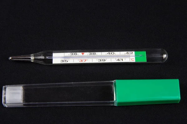 Termómetro Médico Mercurio Para Medir Temperatura Corporal —  Fotos de Stock