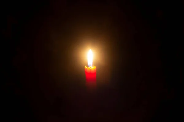 Kerzenlicht Brennt Auf Schwarzem Hintergrund Religion — Stockfoto