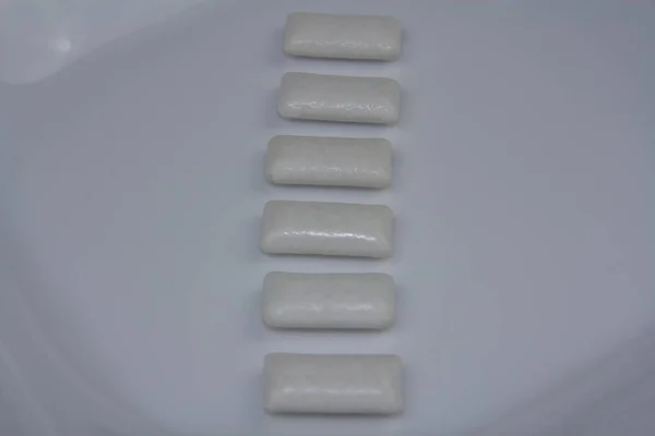 Chewing Gum Plastics Arranged Row — Stock Photo, Image
