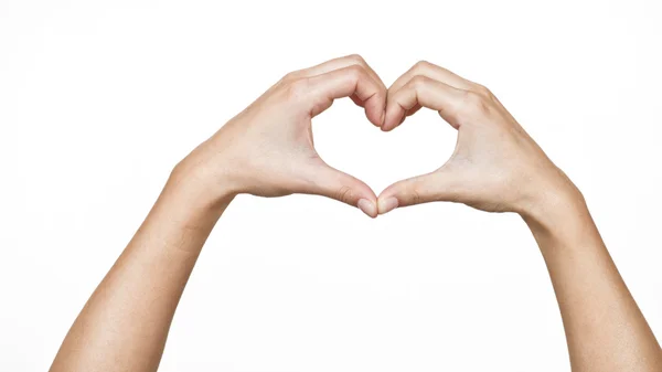 Female hands shaping a heart — Stock Photo, Image