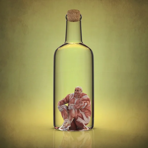 瓶の中の人間の解剖学 — ストック写真
