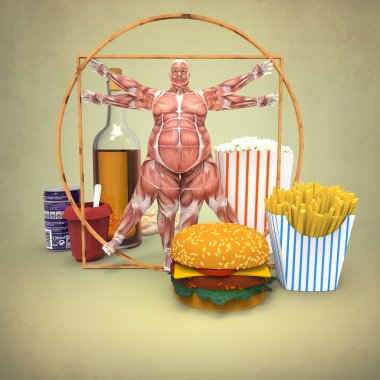 Anatomy Male with food clipart
