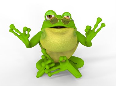 Frog in Meditation clipart
