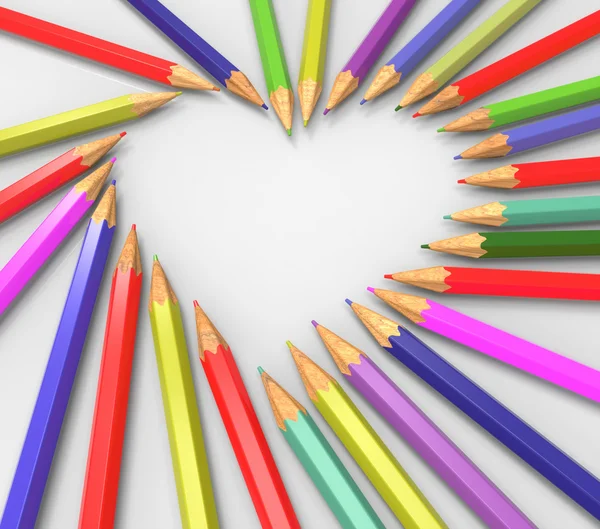 Pencils forming heart — Stock Photo, Image