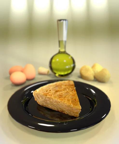 Plaka omlet patates ile — Stok fotoğraf
