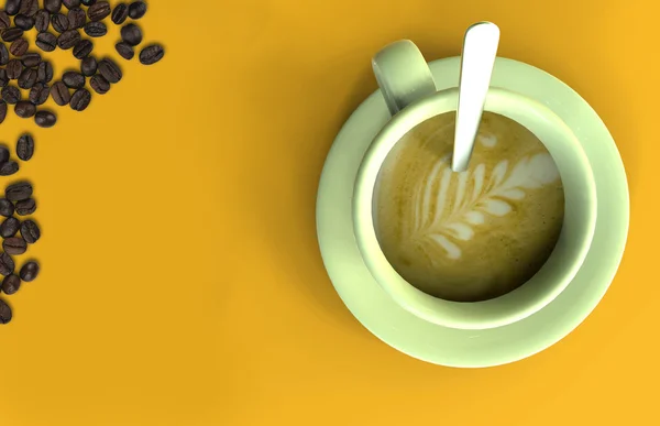 Kaffee mit Croissant — Stockfoto