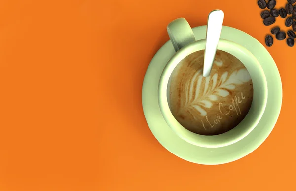 Kaffee mit Croissant — Stockfoto