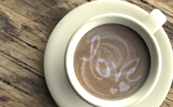 Kahve fincanı ile yazılı — Stok fotoğraf