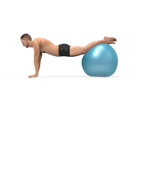 Man gör pilates övningar — Stockfoto