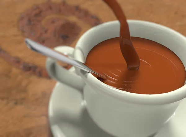 Xícara de chocolate quente — Fotografia de Stock