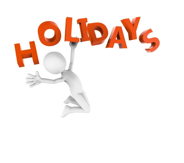 White man and text holidays — Stock Photo, Image