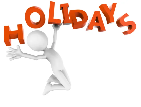 White man and text holidays — Stock Photo, Image