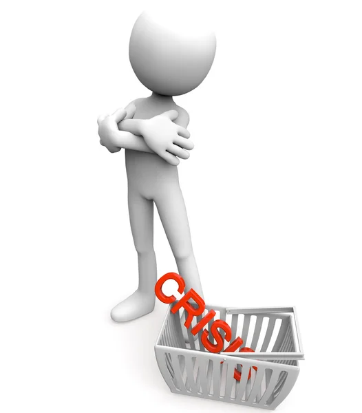 White man with shopping cart — Stock Photo, Image