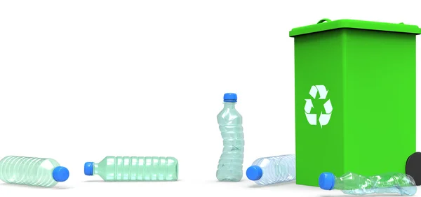 3D-plastic flessen - recycling — Stockfoto