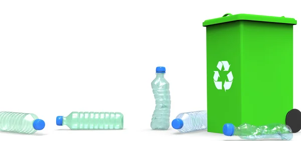 3D-plastic flessen - recycling — Stockfoto