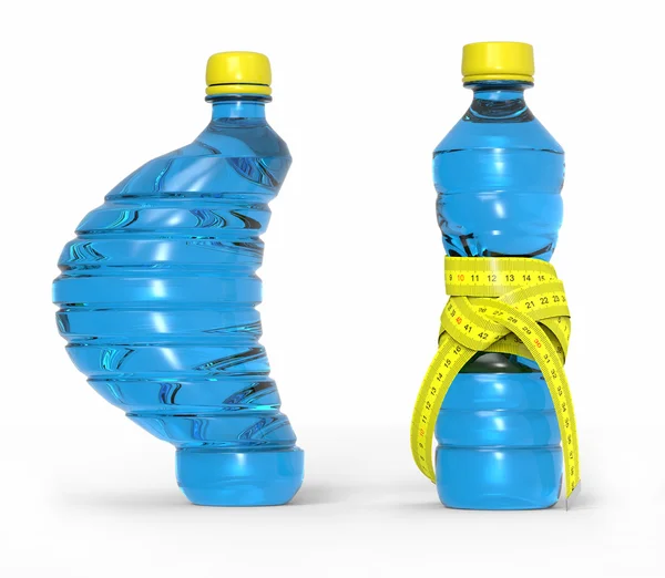 Plastikflasche mit Messgerät — Stockfoto