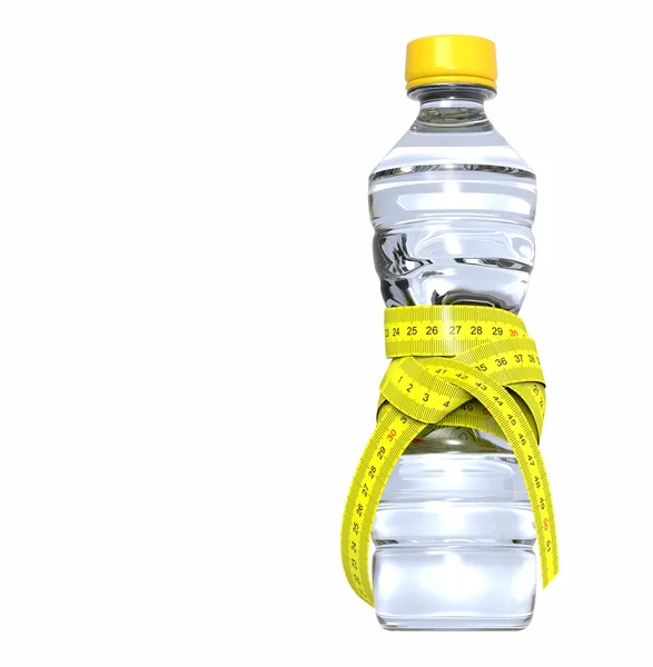 Bottiglia di plastica con metro — Foto Stock