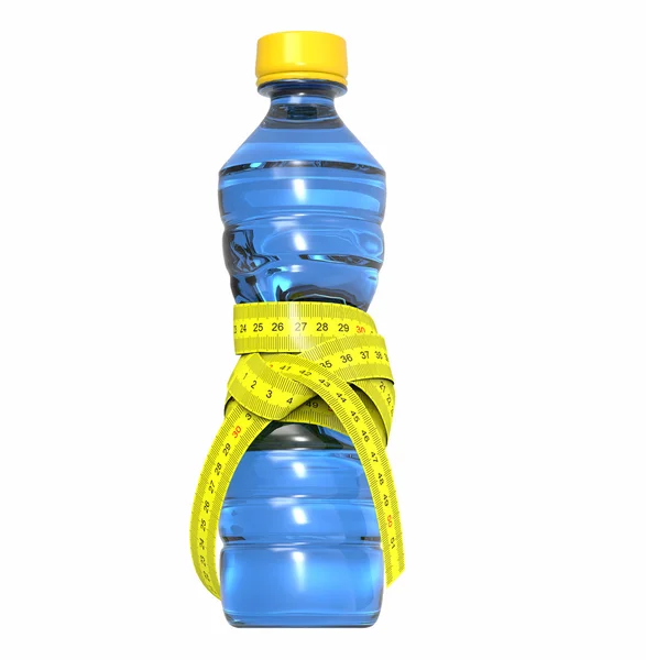 Bottiglia di plastica con metro — Foto Stock